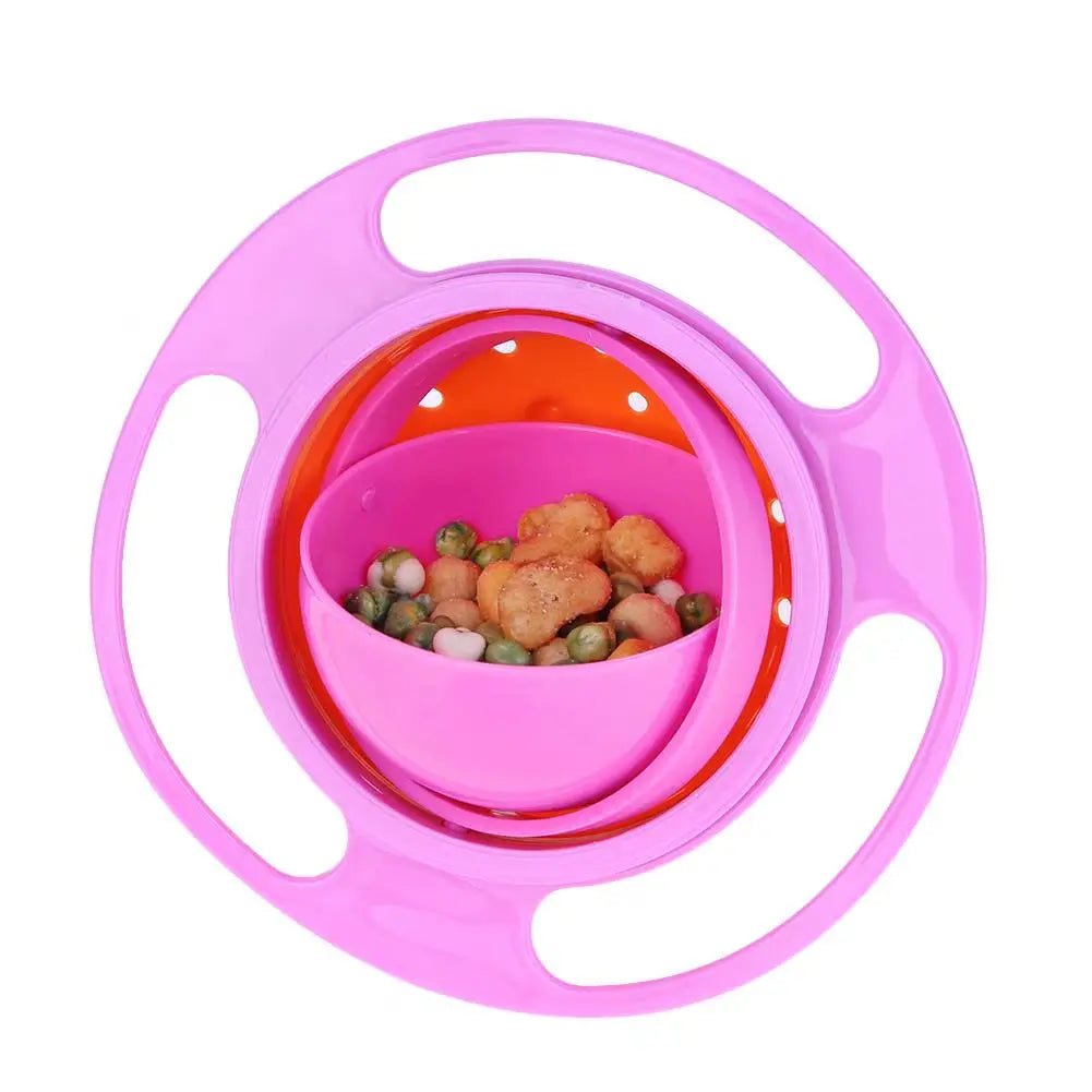 Baby Bowl Universal Gyro Bowl Practical Design Children 360 Degrees Rotate Balance Gyro Umbrella Bowl Spill-Proof Bowl Tableware