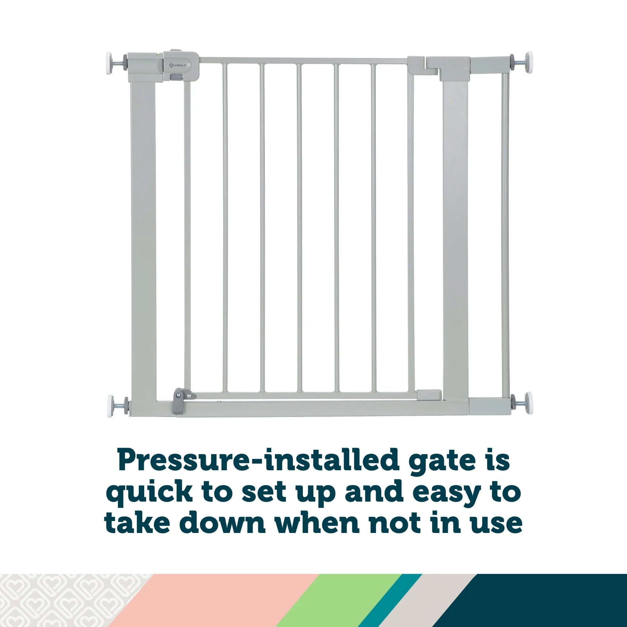 Pressure Mounted Baby Gates for Doorways, Securetech® No-Drill, with Door, 29-38"