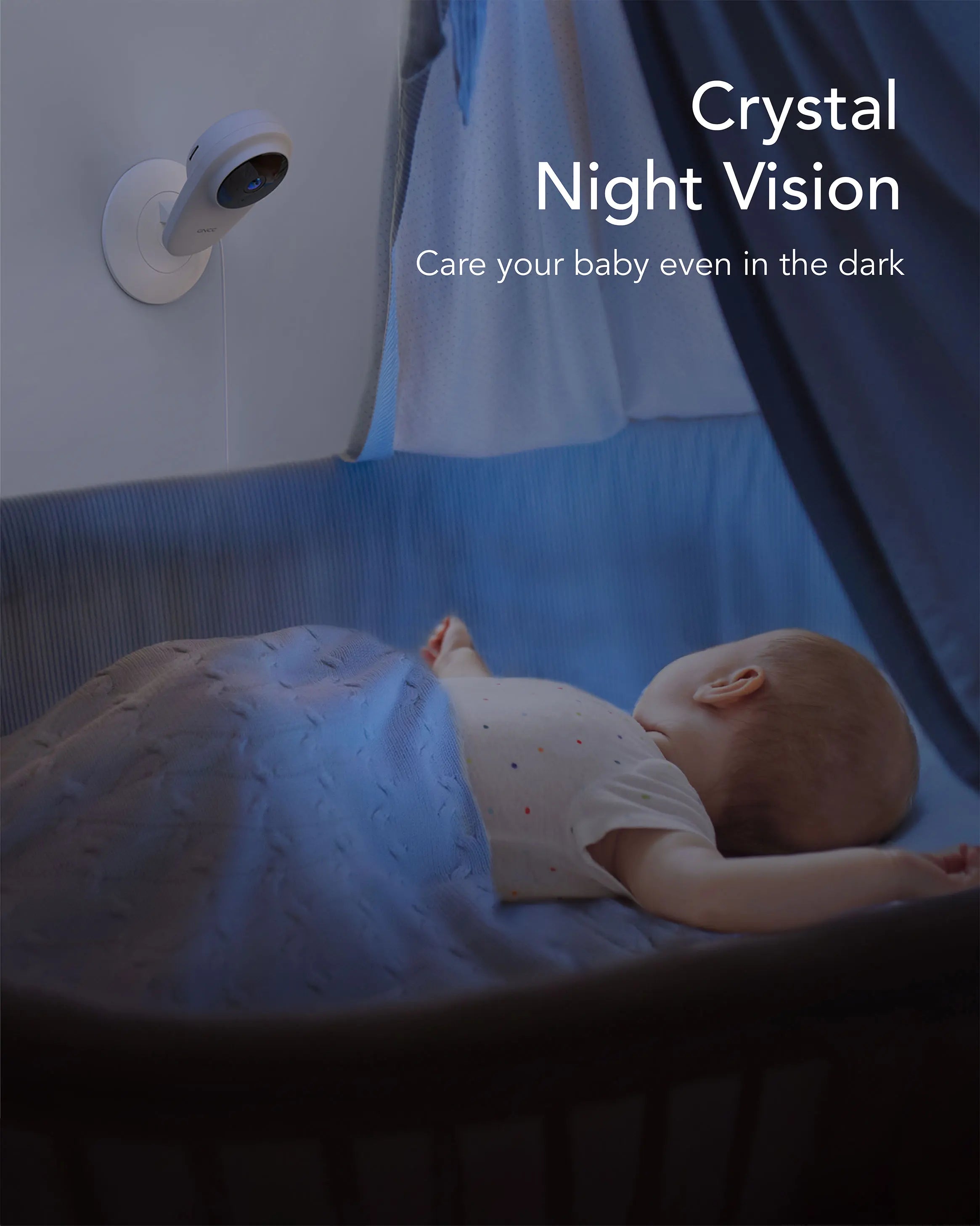 C1 Baby Monitor, Indoor Camera for Baby/Pet/Security, Remote APP Monitoring, Infrared Night Vision, Two Way Audio