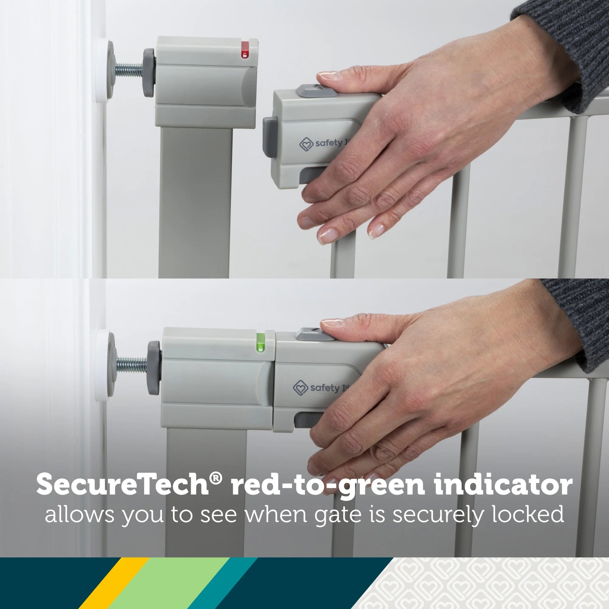 Pressure Mounted Baby Gates for Doorways, Securetech® No-Drill, with Door, 29-38"