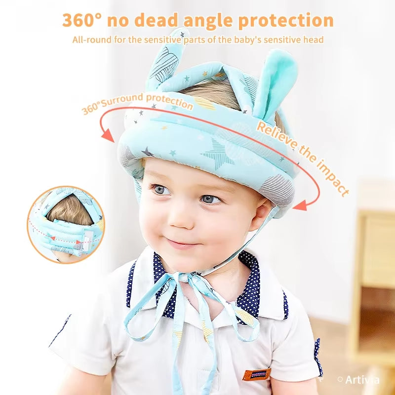 Baby Safety Helmet Head Protection Hat Toddler Anti-Fall Pad Children Learn to Walk Crash Cap Adjustable Protective Headgear