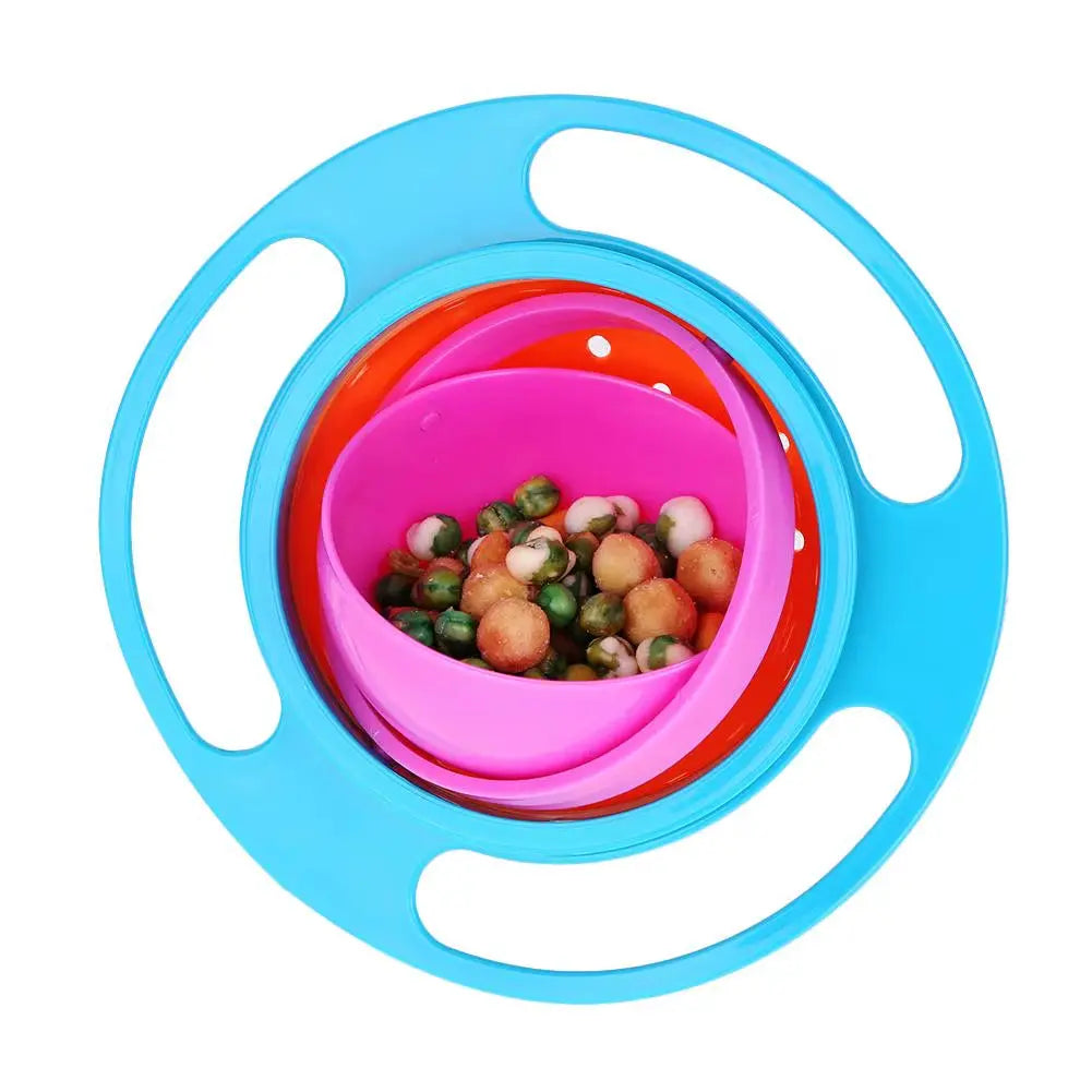 Baby Bowl Universal Gyro Bowl Practical Design Children 360 Degrees Rotate Balance Gyro Umbrella Bowl Spill-Proof Bowl Tableware