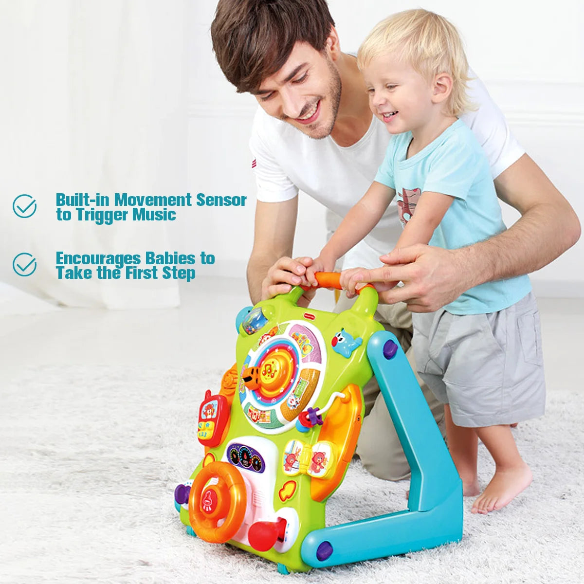 3 In1 Sit to Stand Learning Walker Kids Activity Center Toddlers Musical Toy